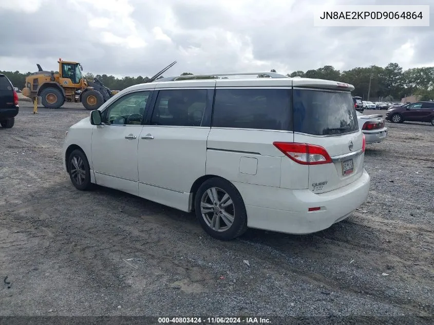 2013 Nissan Quest Sl VIN: JN8AE2KP0D9064864 Lot: 40803424