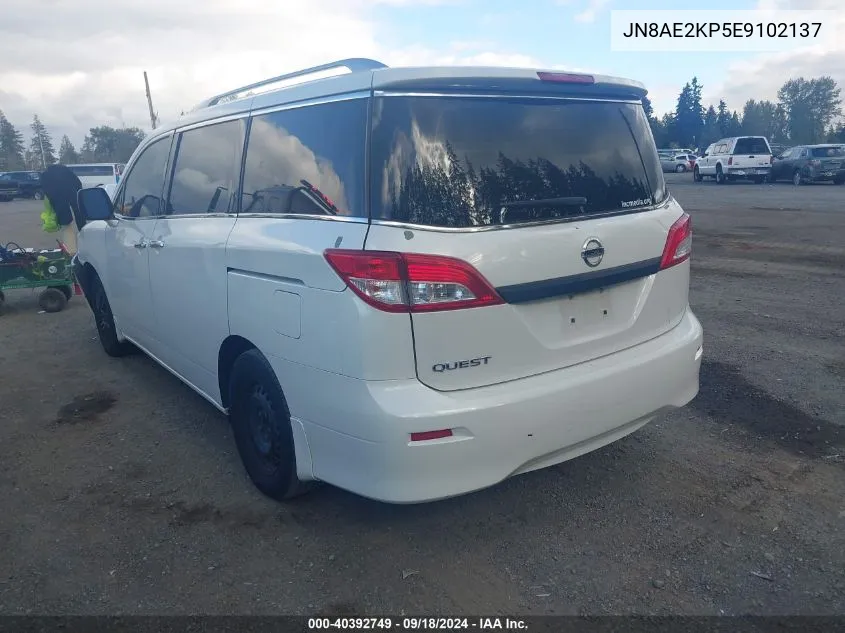 2014 Nissan Quest S VIN: JN8AE2KP5E9102137 Lot: 40392749