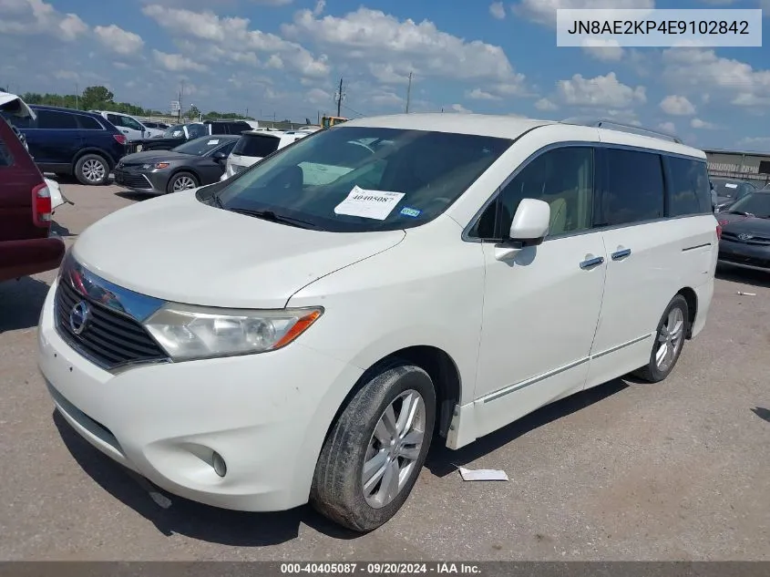 JN8AE2KP4E9102842 2014 Nissan Quest Sl