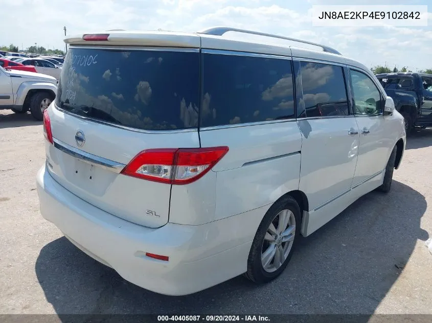 JN8AE2KP4E9102842 2014 Nissan Quest Sl