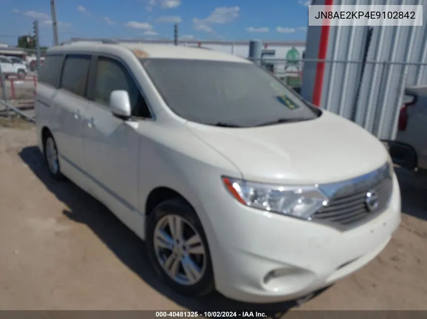 2014 Nissan Quest Sl VIN: JN8AE2KP4E9102842 Lot: 40481325