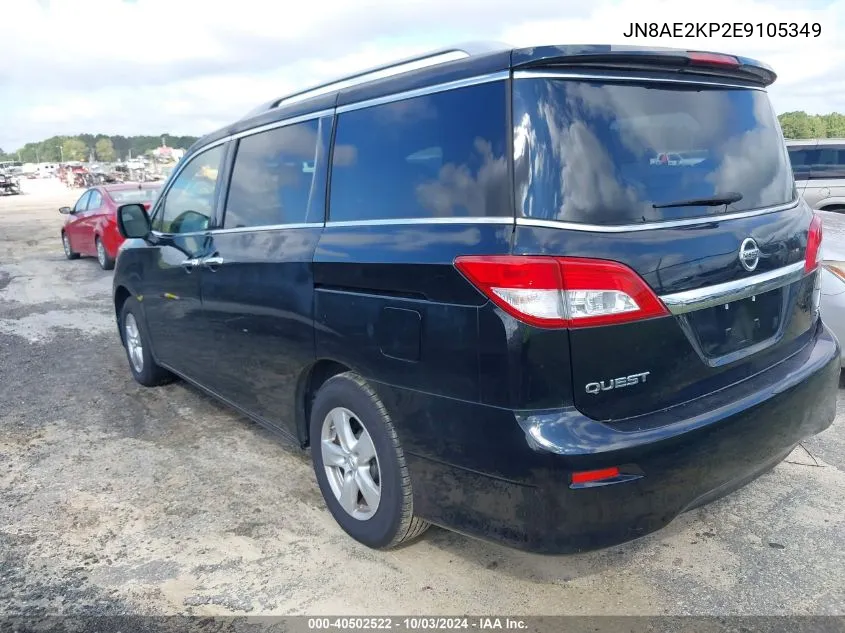 2014 Nissan Quest Sv VIN: JN8AE2KP2E9105349 Lot: 40502522