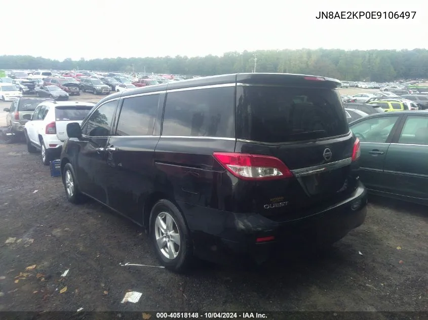 2014 Nissan Quest Sv VIN: JN8AE2KP0E9106497 Lot: 40518148