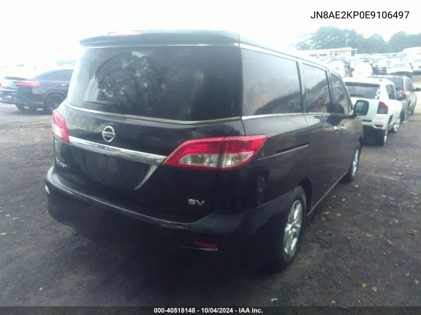 2014 Nissan Quest Sv VIN: JN8AE2KP0E9106497 Lot: 40518148