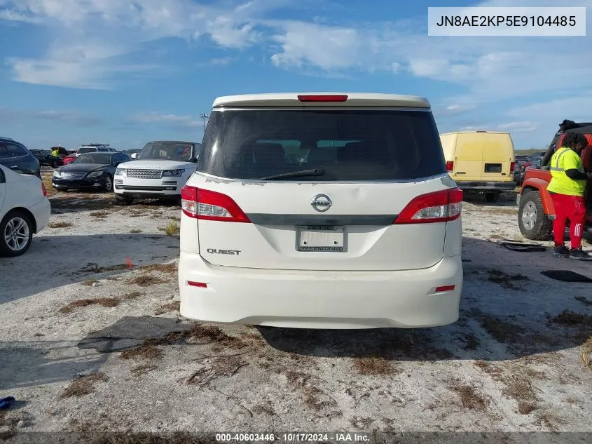 2014 Nissan Quest S VIN: JN8AE2KP5E9104485 Lot: 40603446