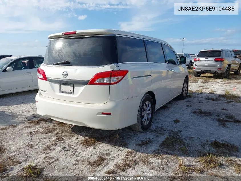 2014 Nissan Quest S VIN: JN8AE2KP5E9104485 Lot: 40603446