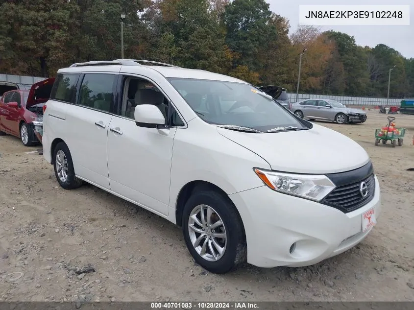 2014 Nissan Quest S VIN: JN8AE2KP3E9102248 Lot: 40701083