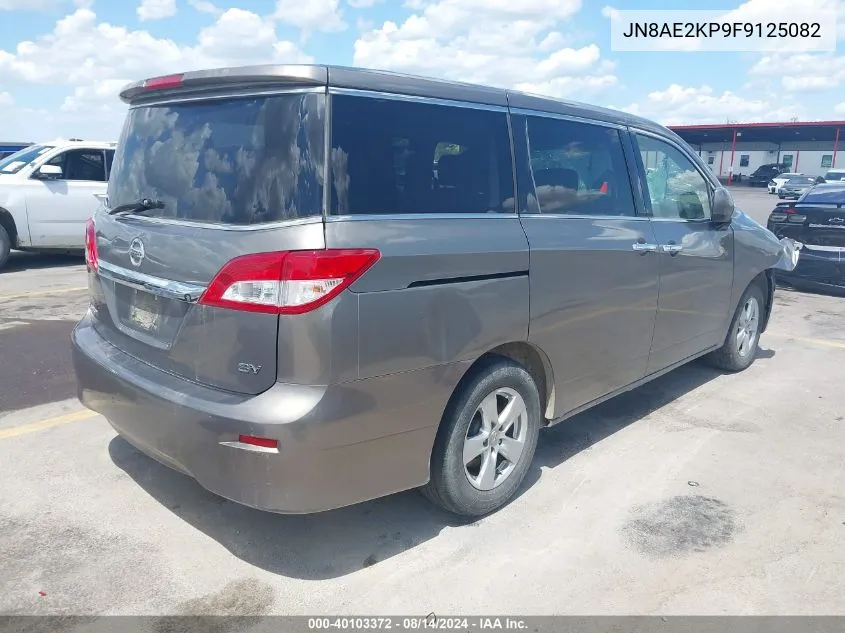 2015 Nissan Quest Platinum/S/Sl/Sv VIN: JN8AE2KP9F9125082 Lot: 40103372