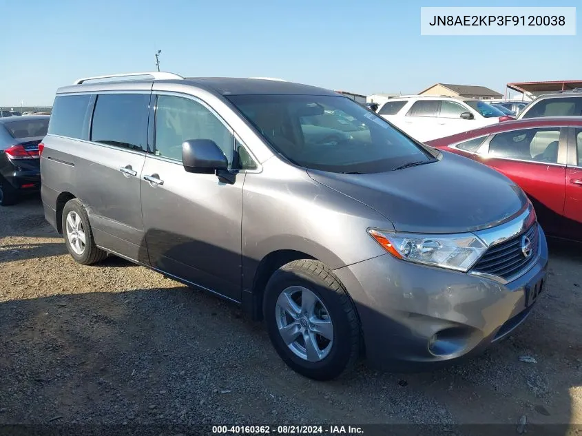 2015 Nissan Quest Sv VIN: JN8AE2KP3F9120038 Lot: 40160362