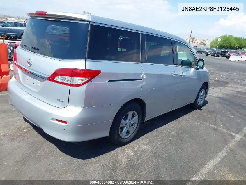 2015 Nissan Quest Platinum/S/Sl/Sv VIN: JN8AE2KP8F9125445 Lot: 40304082