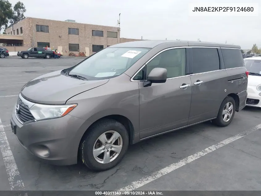 2015 Nissan Quest Platinum/S/Sl/Sv VIN: JN8AE2KP2F9124680 Lot: 40311343