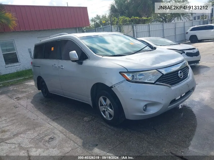 2015 Nissan Quest Platinum/S/Sl/Sv VIN: JN8AE2KP4F9131212 Lot: 40326319