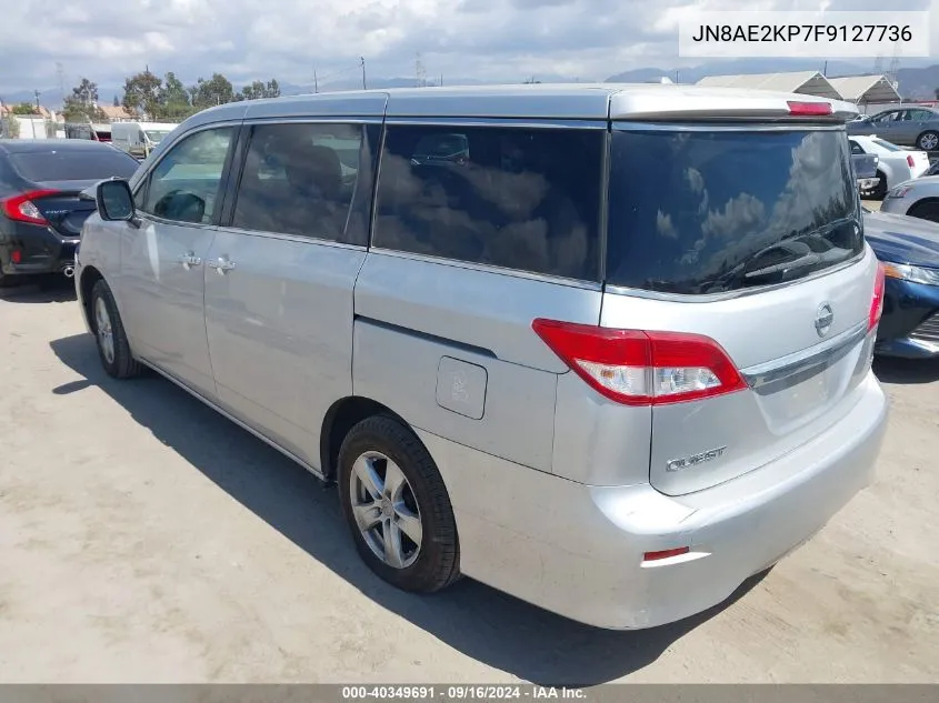 2015 Nissan Quest Platinum/S/Sl/Sv VIN: JN8AE2KP7F9127736 Lot: 40349691