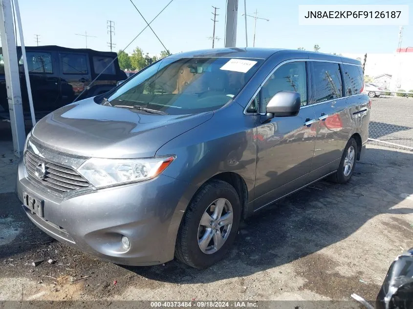 2015 Nissan Quest S/Sv/Sl/Platinum VIN: JN8AE2KP6F9126187 Lot: 40373484