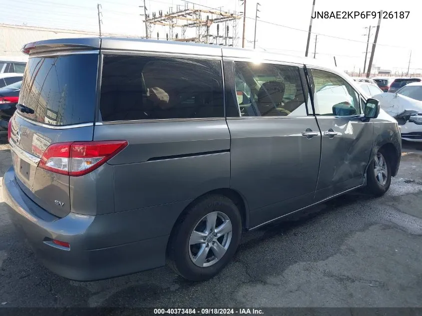 2015 Nissan Quest S/Sv/Sl/Platinum VIN: JN8AE2KP6F9126187 Lot: 40373484