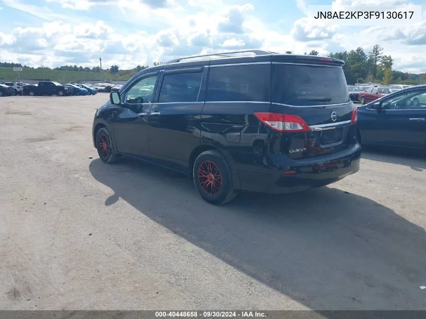 2015 Nissan Quest Platinum/S/Sl/Sv VIN: JN8AE2KP3F9130617 Lot: 40448658