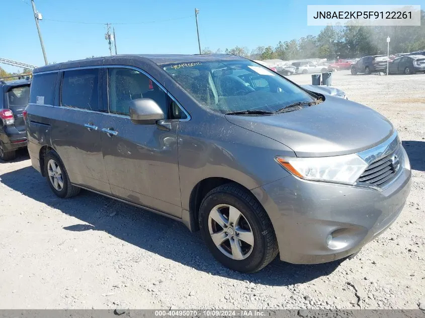 2015 Nissan Quest Sv VIN: JN8AE2KP5F9122261 Lot: 40495070