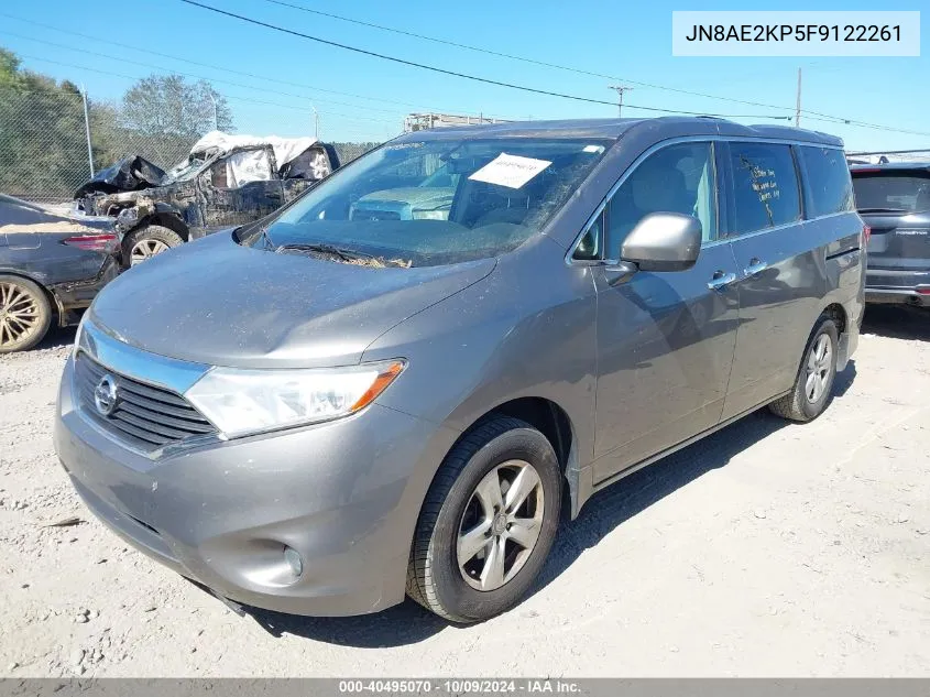 2015 Nissan Quest Sv VIN: JN8AE2KP5F9122261 Lot: 40495070