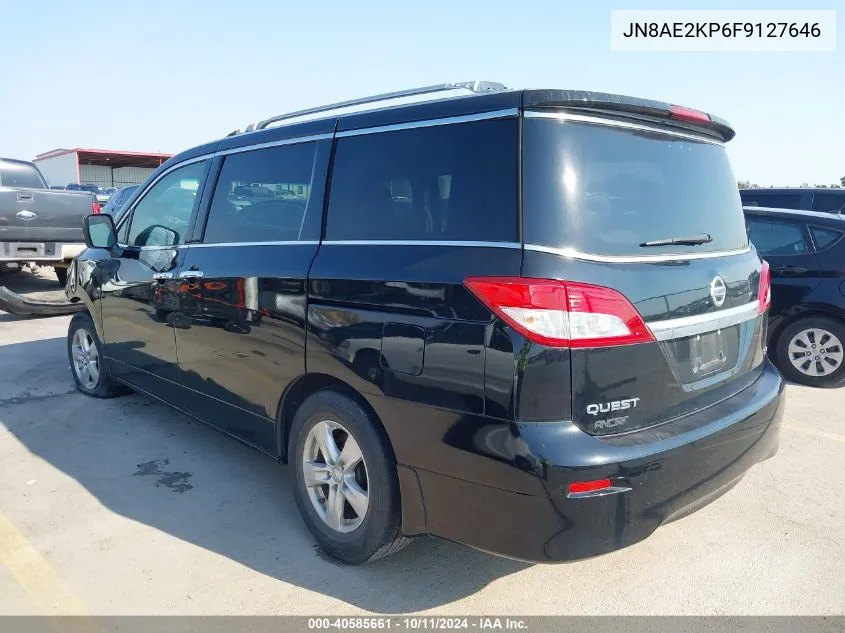 2015 Nissan Quest Sv VIN: JN8AE2KP6F9127646 Lot: 40585661