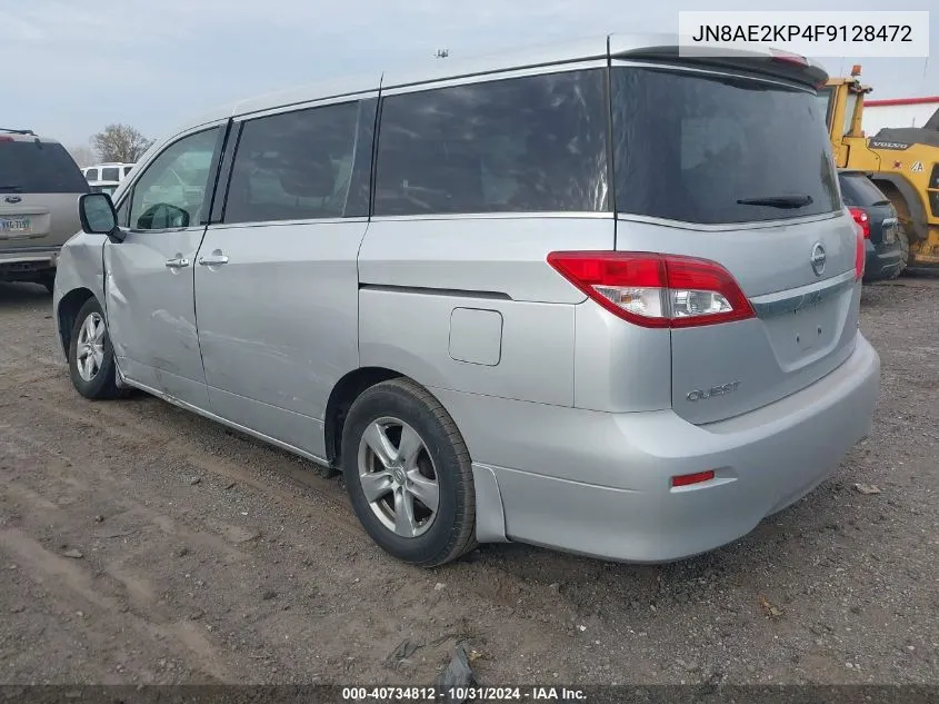 2015 Nissan Quest Platinum/S/Sl/Sv VIN: JN8AE2KP4F9128472 Lot: 40734812