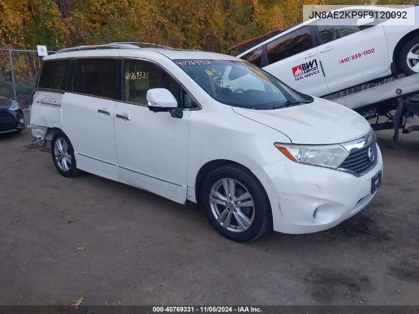 2015 Nissan Quest Platinum VIN: JN8AE2KP9F9120092 Lot: 40769331