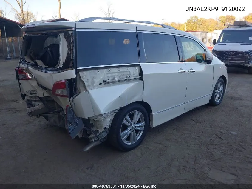 2015 Nissan Quest Platinum VIN: JN8AE2KP9F9120092 Lot: 40769331