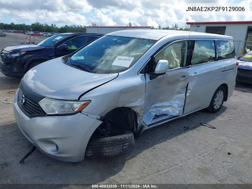 2015 Nissan Quest S VIN: JN8AE2KP2F9129006 Lot: 40832039