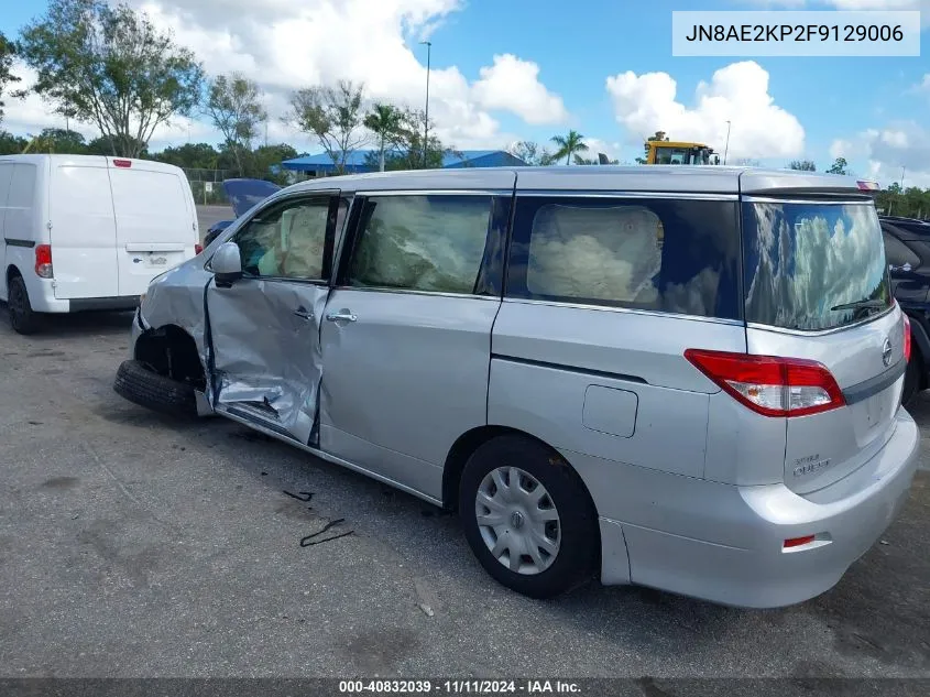 2015 Nissan Quest S VIN: JN8AE2KP2F9129006 Lot: 40832039