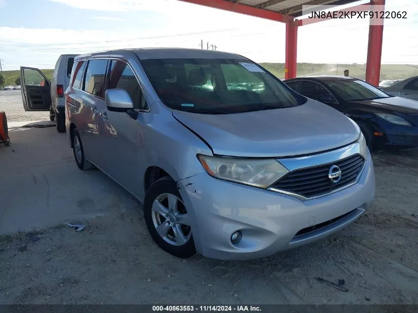 2015 Nissan Quest Platinum/S/Sl/Sv VIN: JN8AE2KPXF9122062 Lot: 40863553