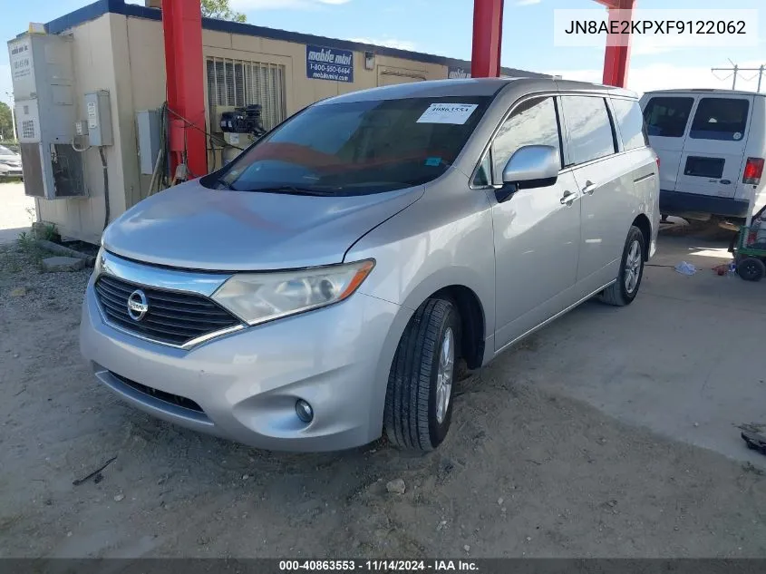 2015 Nissan Quest Platinum/S/Sl/Sv VIN: JN8AE2KPXF9122062 Lot: 40863553