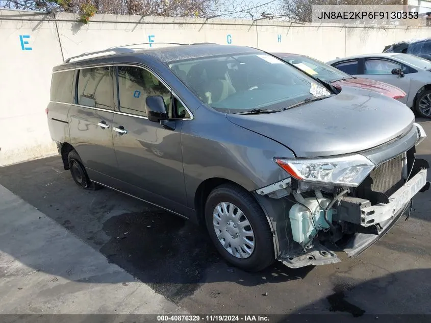 2015 Nissan Quest Platinum/S/Sl/Sv VIN: JN8AE2KP6F9130353 Lot: 40876329