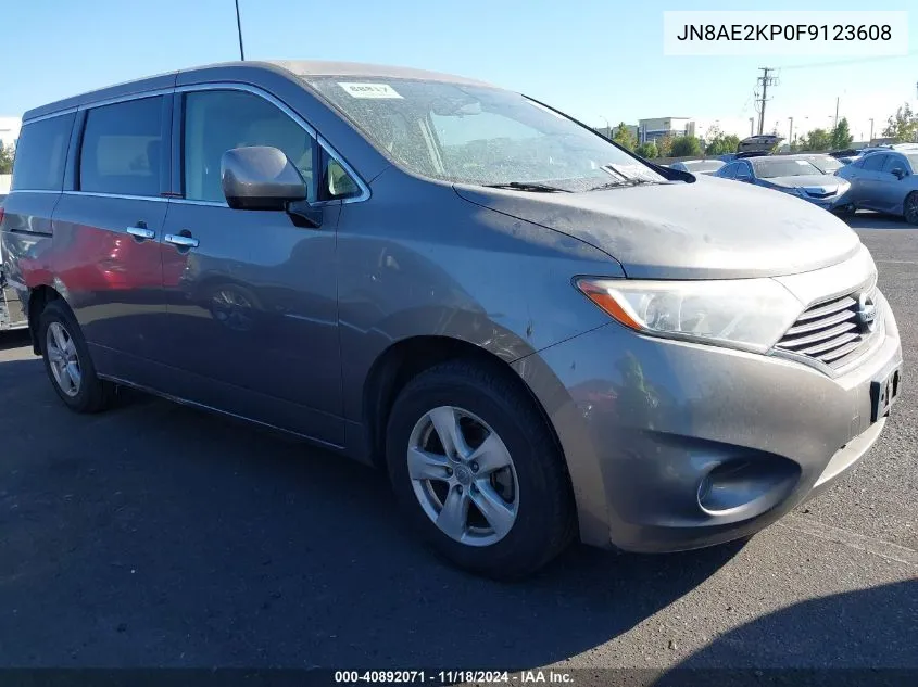 2015 Nissan Quest Sv VIN: JN8AE2KP0F9123608 Lot: 40892071