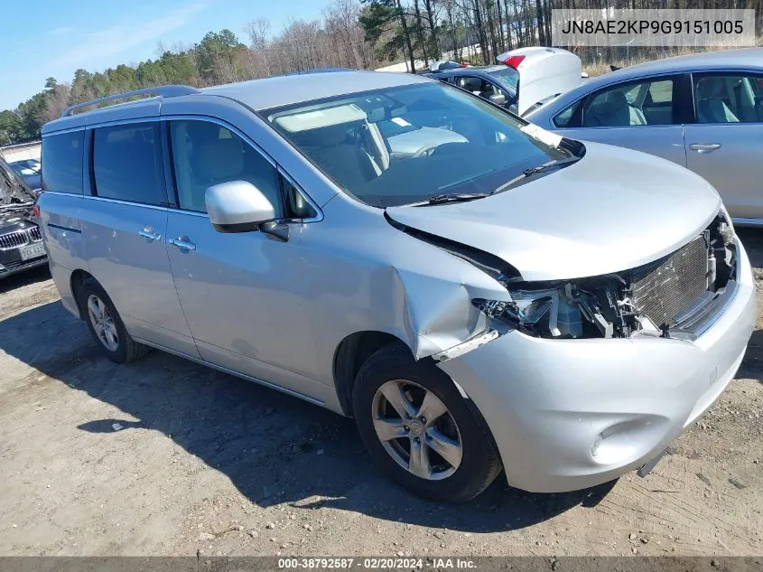 JN8AE2KP9G9151005 2016 Nissan Quest Platinum/S/Sl/Sv