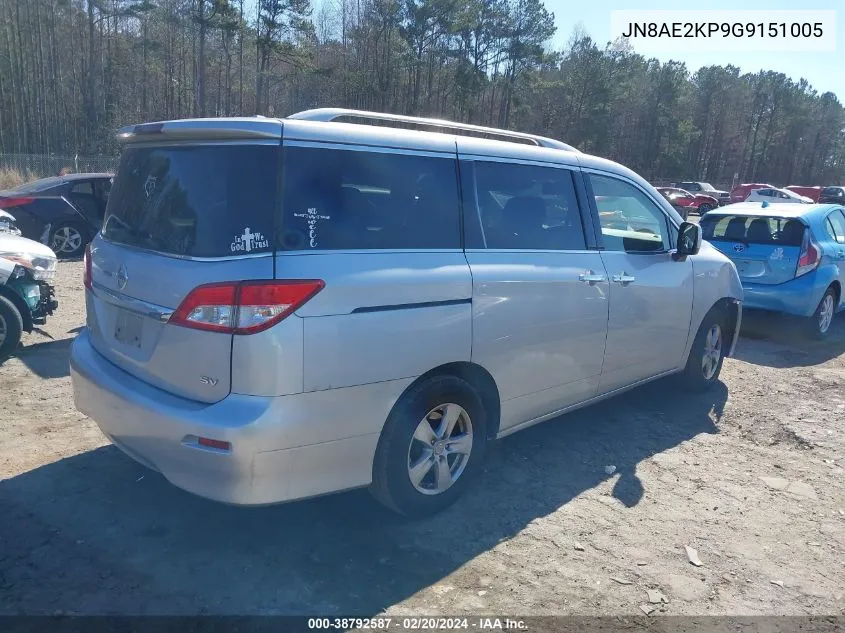 JN8AE2KP9G9151005 2016 Nissan Quest Platinum/S/Sl/Sv