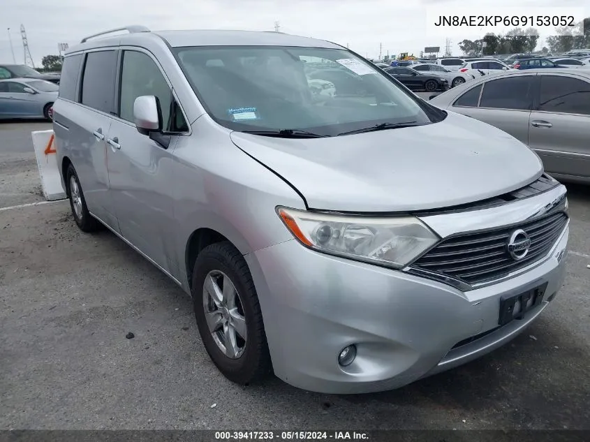 2016 Nissan Quest Platinum/S/Sl/Sv VIN: JN8AE2KP6G9153052 Lot: 39417233