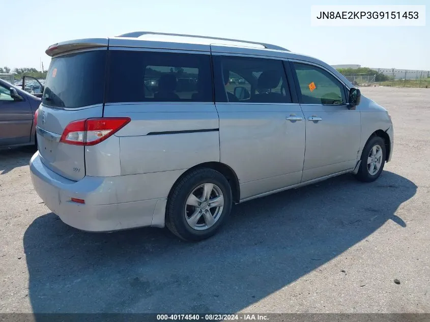 2016 Nissan Quest Sv VIN: JN8AE2KP3G9151453 Lot: 40174540