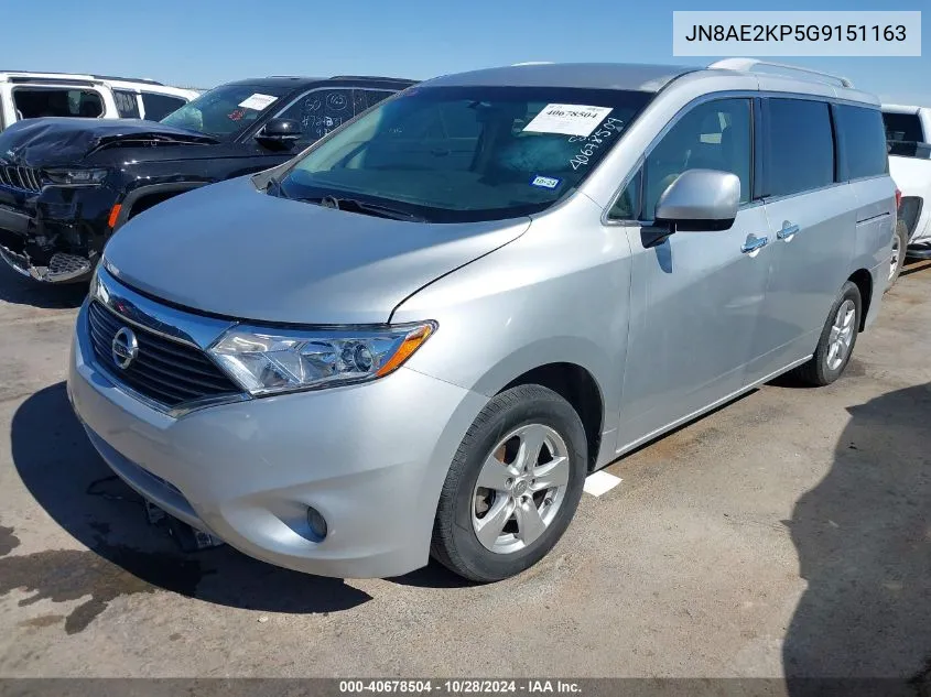 2016 Nissan Quest Platinum/S/Sl/Sv VIN: JN8AE2KP5G9151163 Lot: 40678504