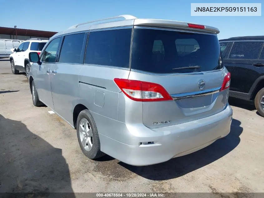 2016 Nissan Quest Platinum/S/Sl/Sv VIN: JN8AE2KP5G9151163 Lot: 40678504