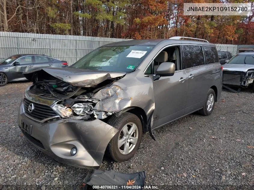 2016 Nissan Quest Sv VIN: JN8AE2KP1G9152780 Lot: 40706321