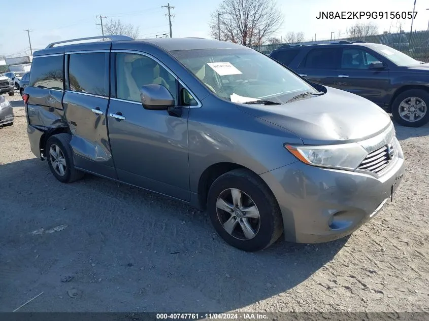 2016 Nissan Quest S/Sv/Sl/Platinum VIN: JN8AE2KP9G9156057 Lot: 40747761