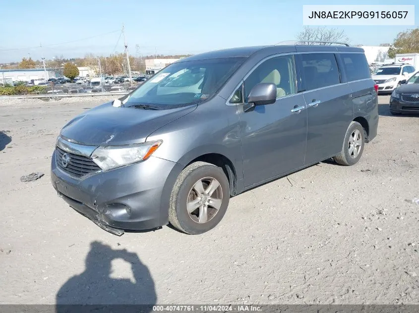 2016 Nissan Quest S/Sv/Sl/Platinum VIN: JN8AE2KP9G9156057 Lot: 40747761