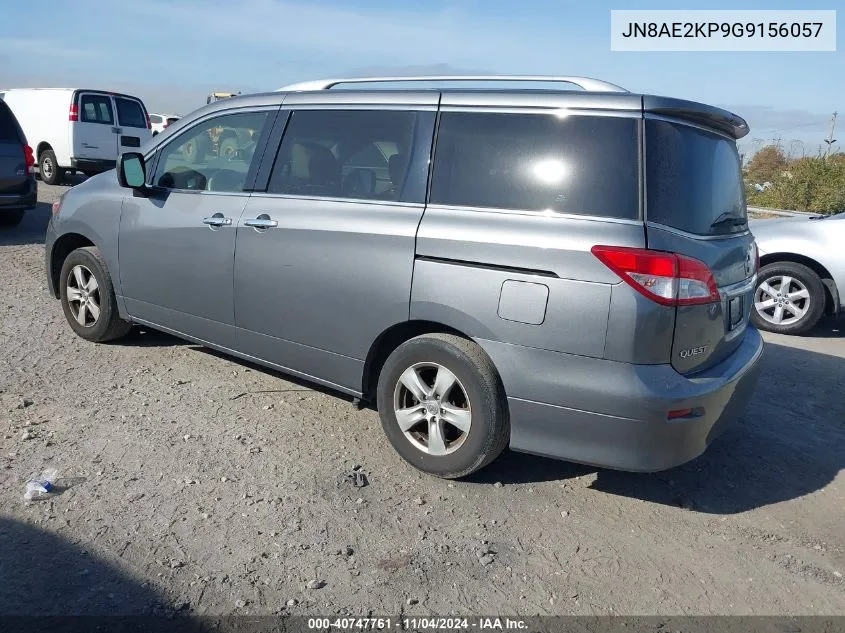 2016 Nissan Quest S/Sv/Sl/Platinum VIN: JN8AE2KP9G9156057 Lot: 40747761