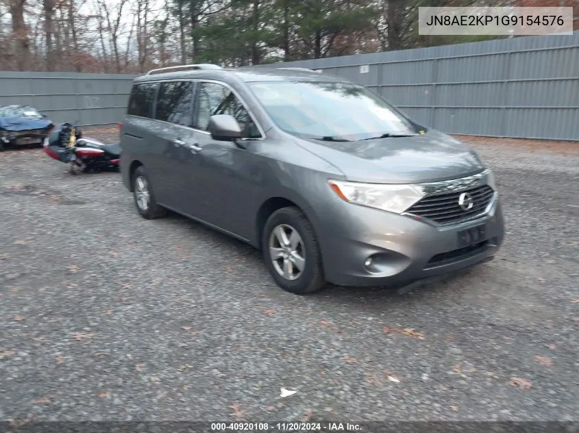 2016 Nissan Quest Platinum/S/Sl/Sv VIN: JN8AE2KP1G9154576 Lot: 40920108