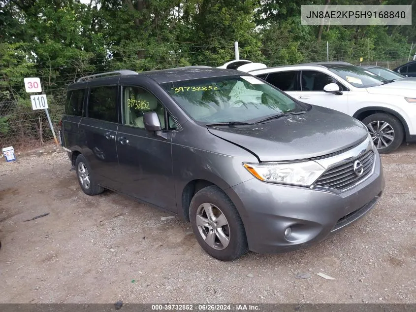 2017 Nissan Quest Sv VIN: JN8AE2KP5H9168840 Lot: 39732852