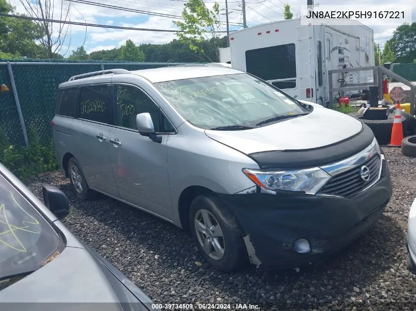 2017 Nissan Quest Sv VIN: JN8AE2KP5H9167221 Lot: 39734509