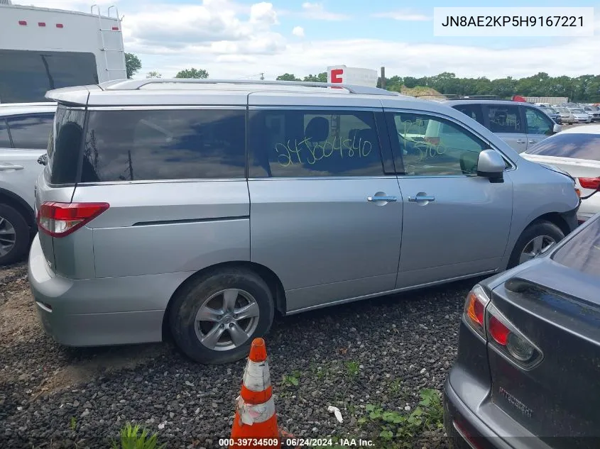 2017 Nissan Quest Sv VIN: JN8AE2KP5H9167221 Lot: 39734509