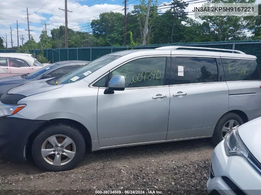 2017 Nissan Quest Sv VIN: JN8AE2KP5H9167221 Lot: 39734509