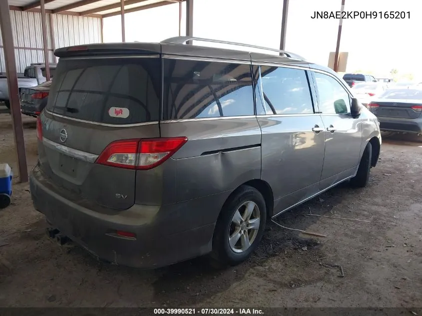 2017 Nissan Quest Sv VIN: JN8AE2KP0H9165201 Lot: 39990521