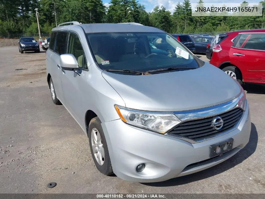 2017 Nissan Quest Sv VIN: JN8AE2KP4H9165671 Lot: 40110152