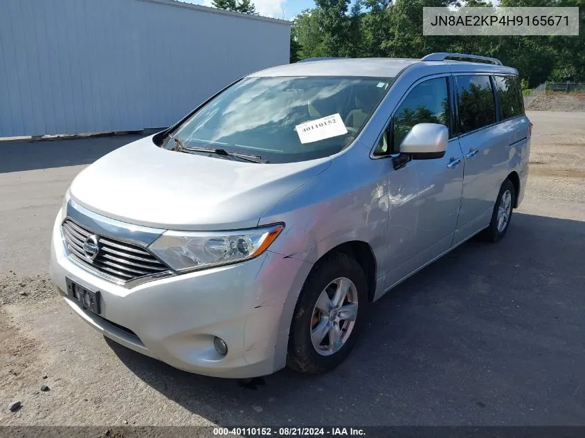 2017 Nissan Quest Sv VIN: JN8AE2KP4H9165671 Lot: 40110152